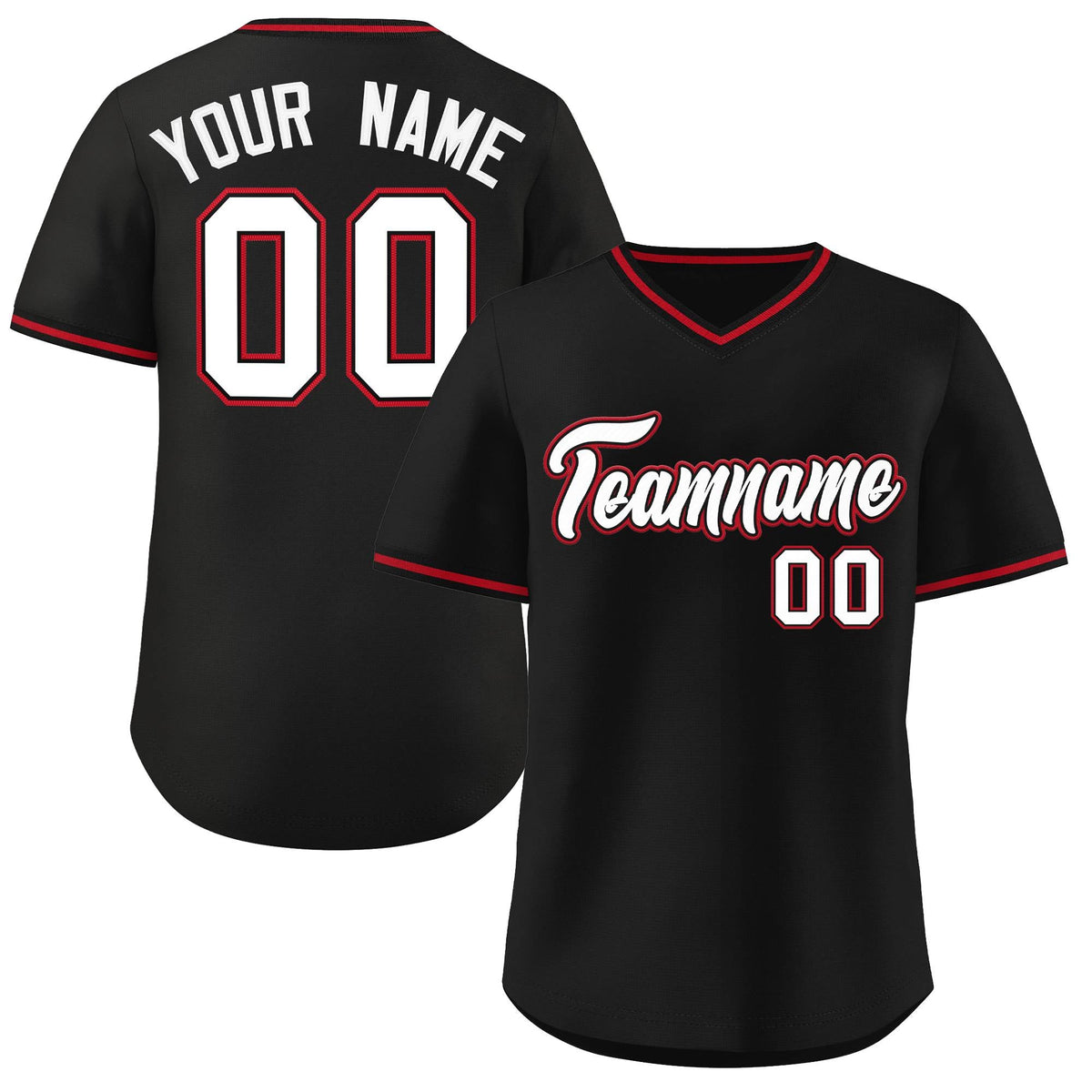 Custom Black Classic Style Outdoor Authentic Pullover Baseball Jersey