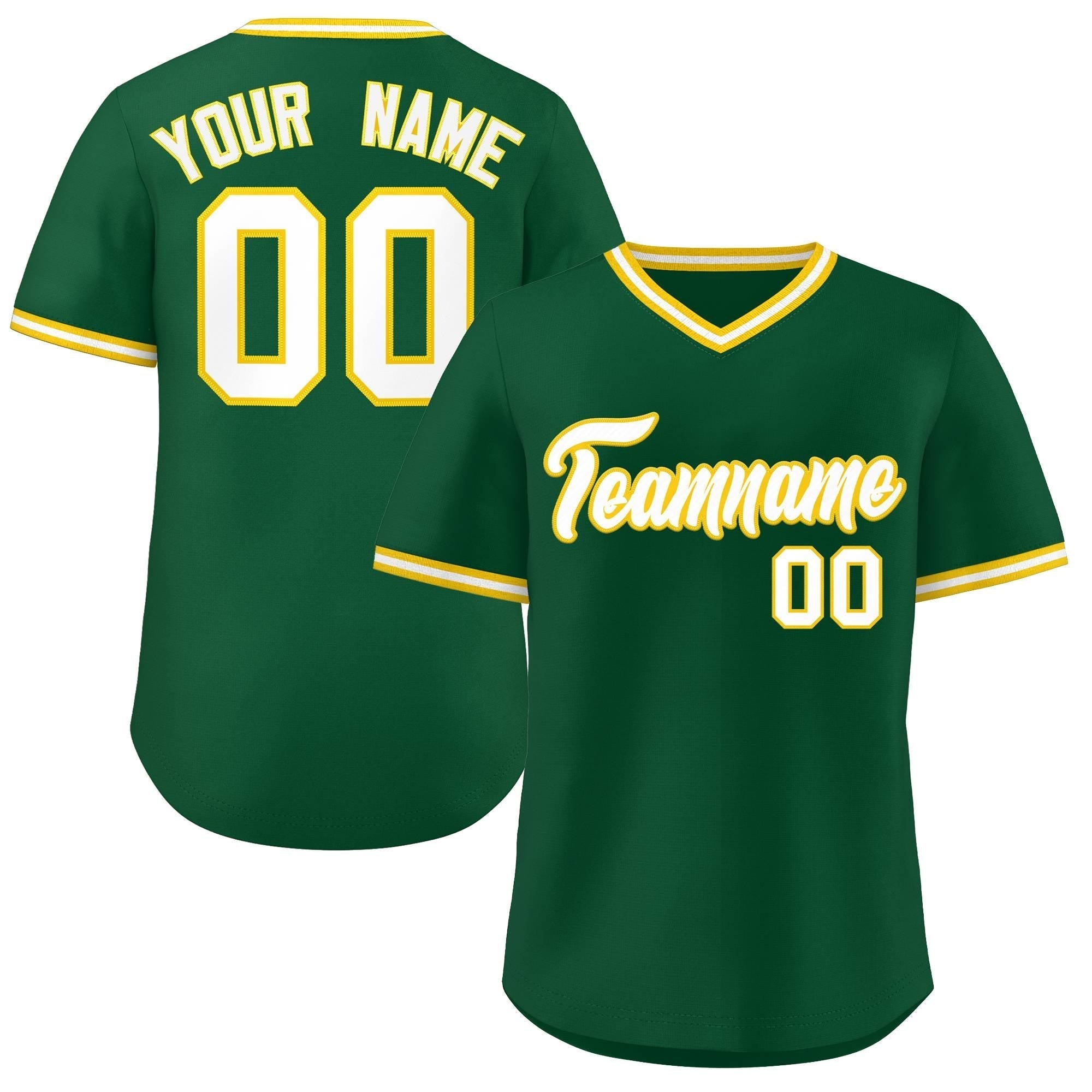 Maillot de baseball d'extérieur authentique, vert et blanc, style classique, personnalisé