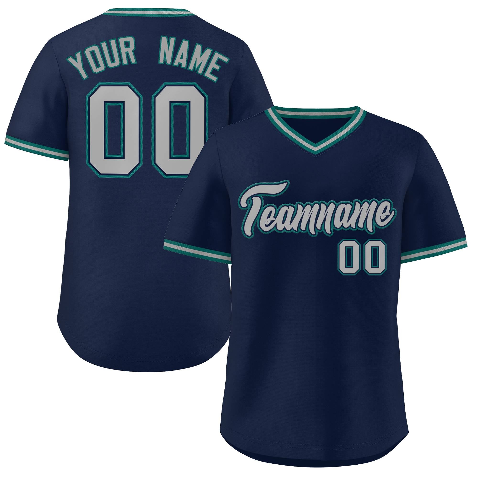 Custom Navy Gray Classic Style Outdoor Authentic Pullover Baseball Jersey