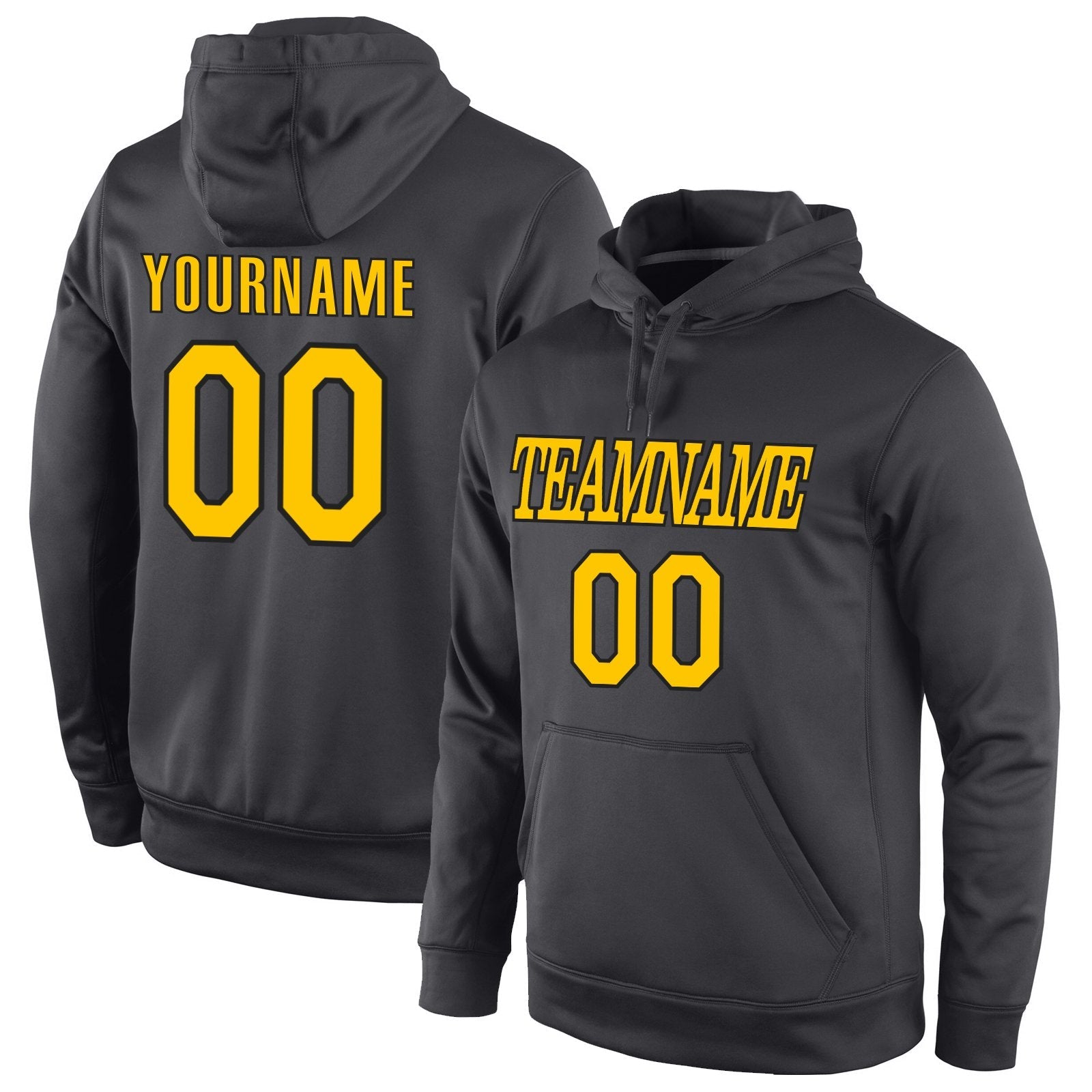 Custom Black Yellow Classic Style Pullover Sport Fashion Hoodie Uniform| KXKSHOP