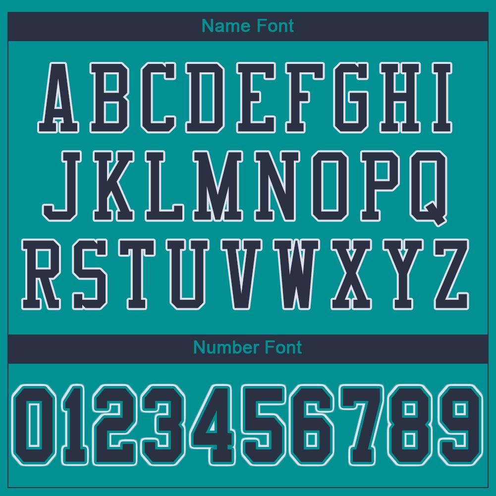 Custom Aqua Navy-White Classic Style Mesh Authentic American Football Jersey| KXKSHOP