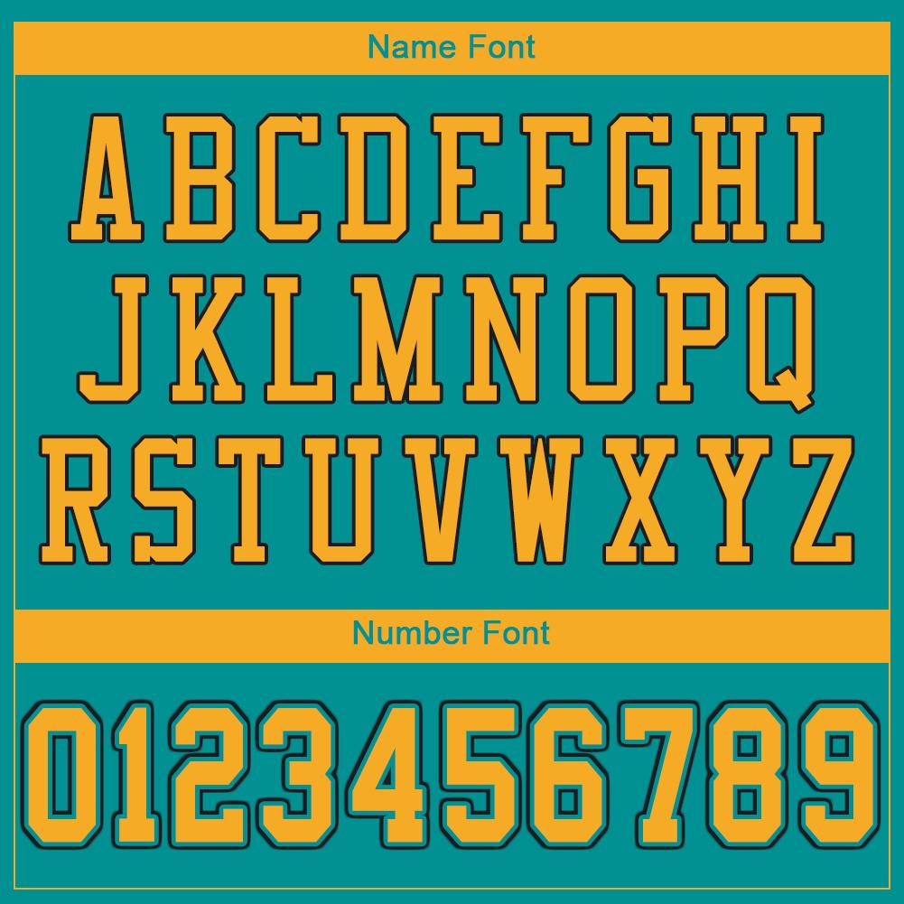 Custom Aqua Gold-Black Classic Style Mesh Authentic American Football Jersey| KXKSHOP