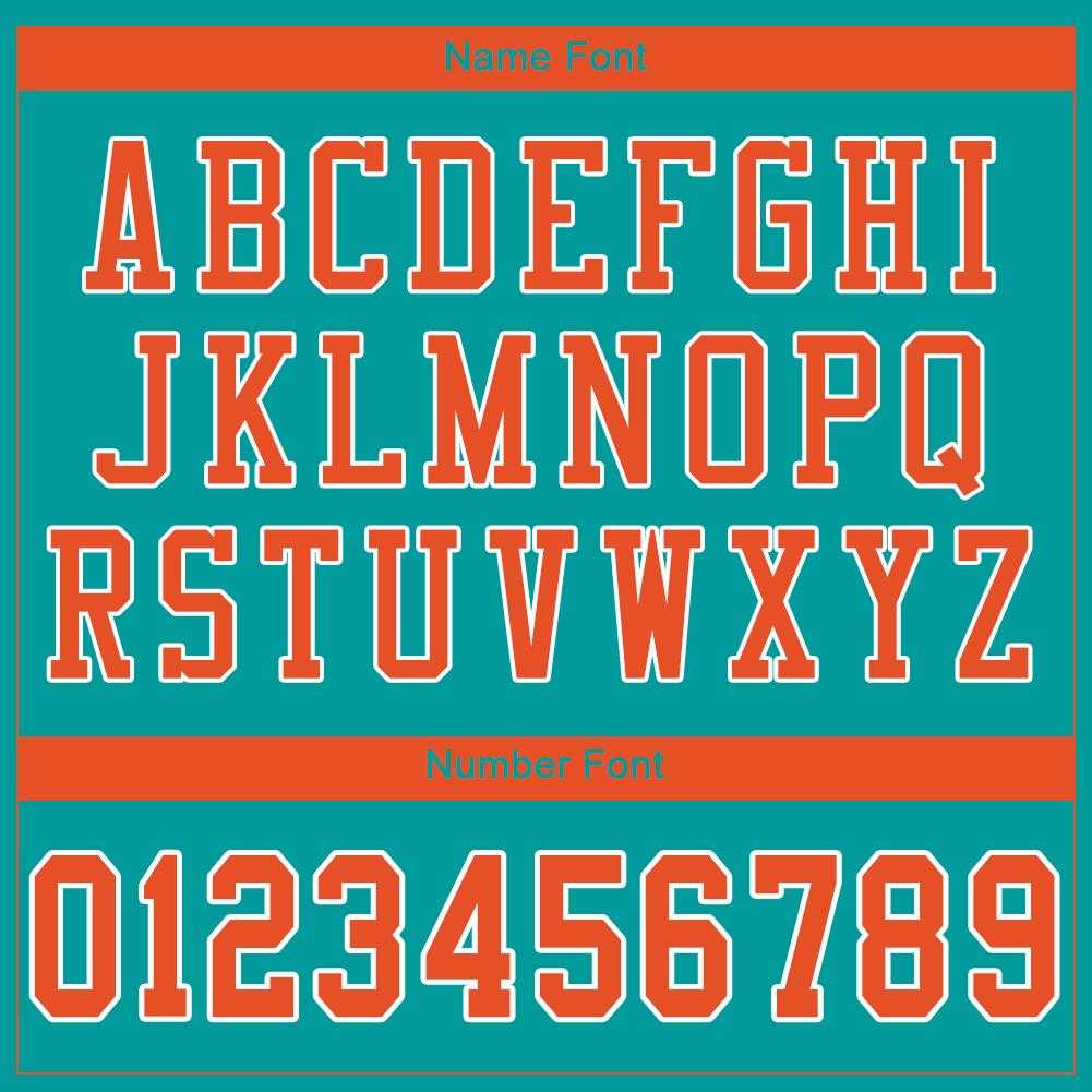 Custom Aqua Orange-White Classic Style Mesh Authentic American Football Jersey| KXKSHOP