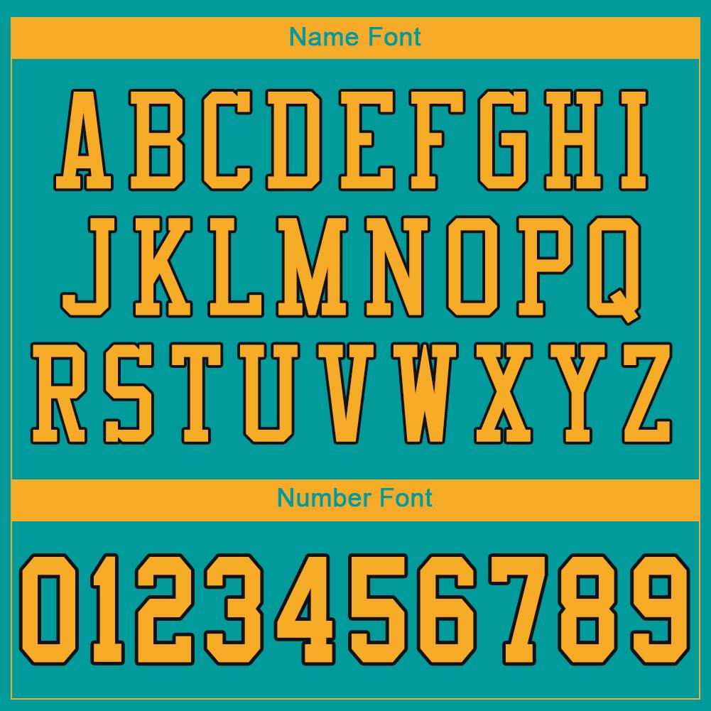 Custom Aqua Gold-Black Classic Style Mesh Authentic American Football Jersey| KXKSHOP