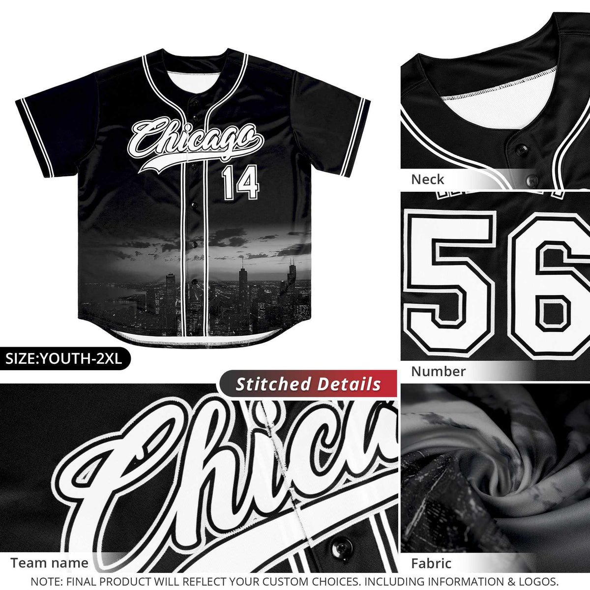 Custom Black Black-Powder Blue Miami City Connect Baseball Jersey