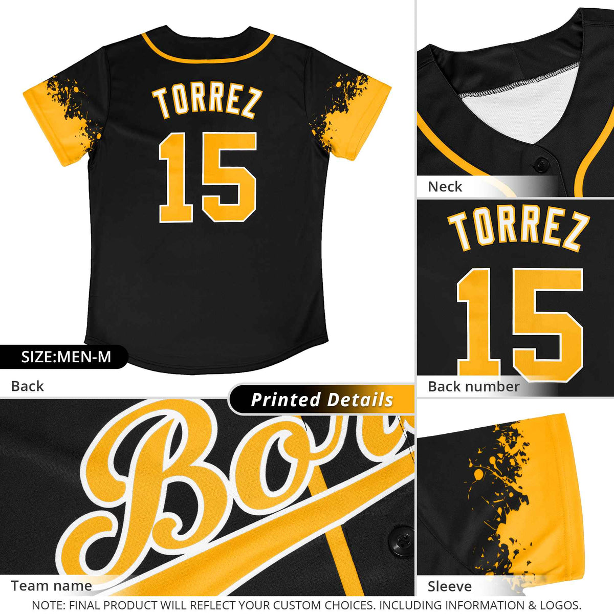 Custom Red Yellow Personalized Raglan Sleeves Design Authentic Baseball Jersey