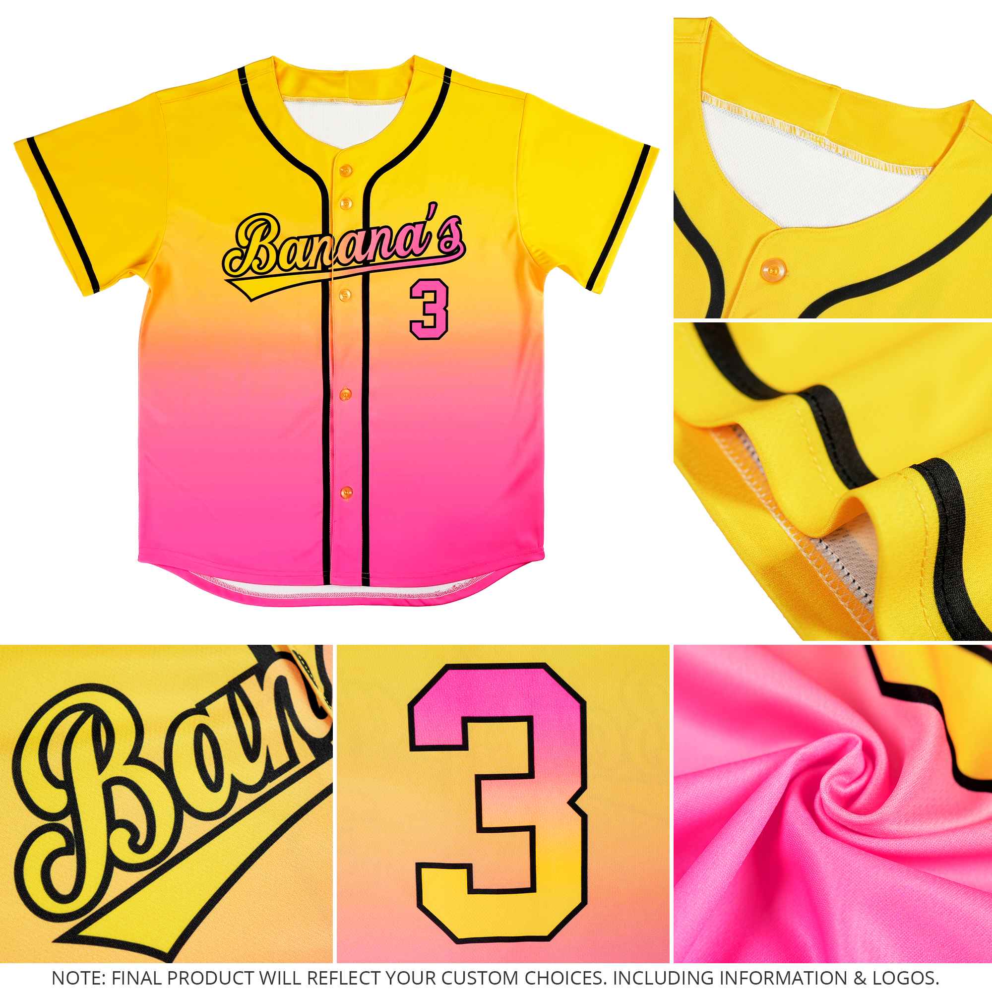 Custom Royal Black Gradient Fashion Authentic Baseball Jersey