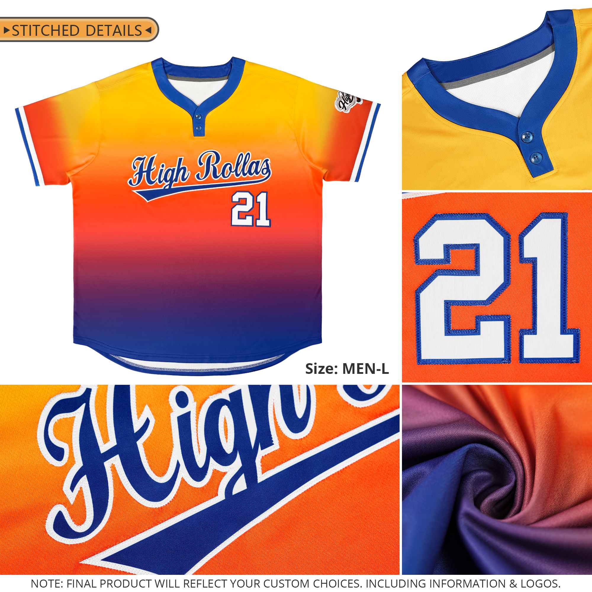 Custom Aqua Navy Navy-White Gradient Fashion Authentic Two-Button Baseball Jersey