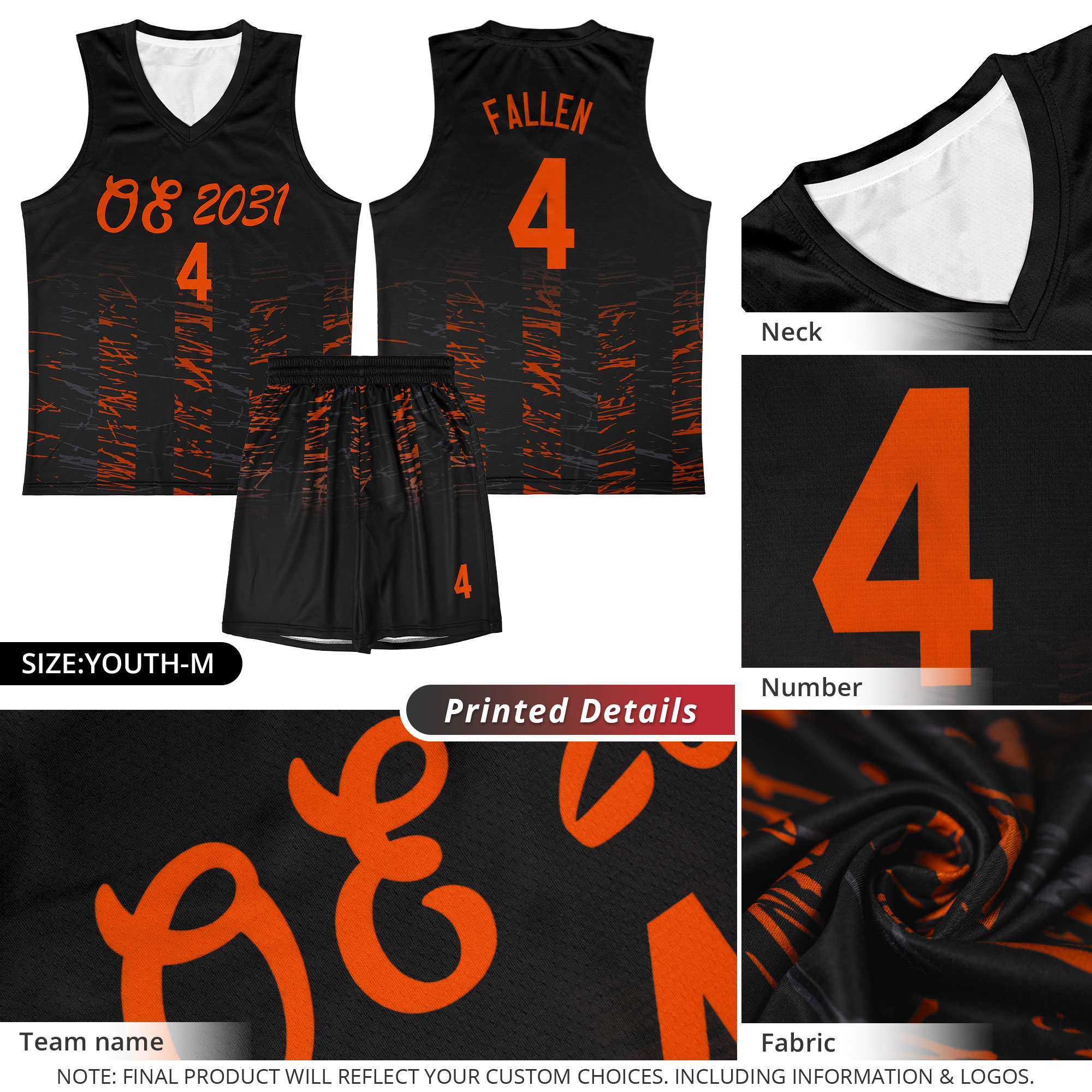 Custom Yellow Purple Personalized Scratches Pattern Sports Uniform Basketball Jersey