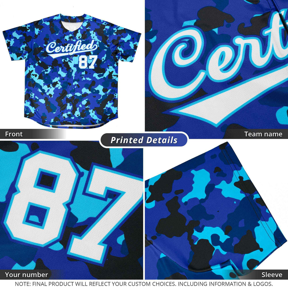 Custom Camo Green Authentic Baseball Jersey