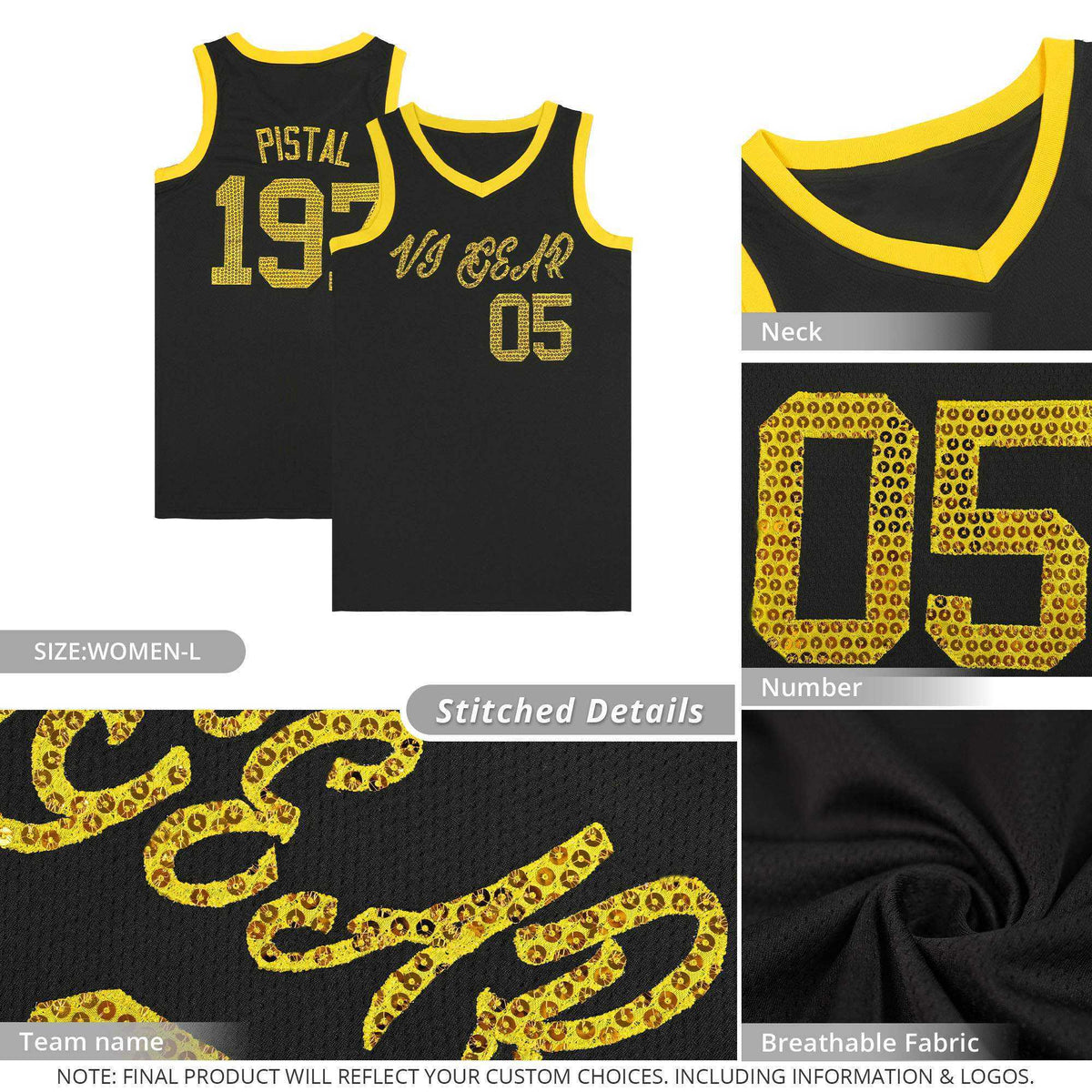 Custom Olive Black Women Basketball Jersey Sequined Dress|KXKSHOP