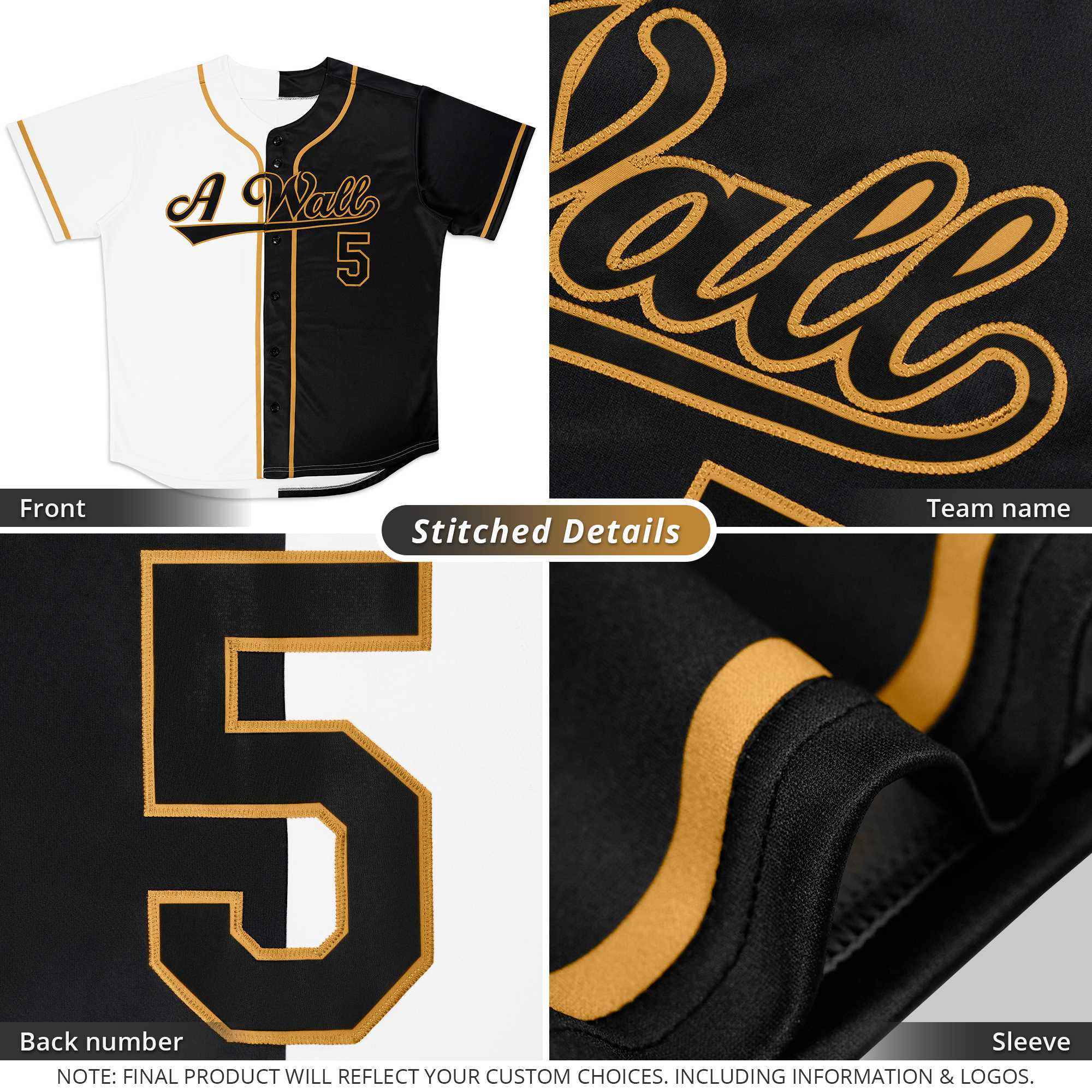 Custom White Navy Hook Split Fashion Authentic Baseball Jersey