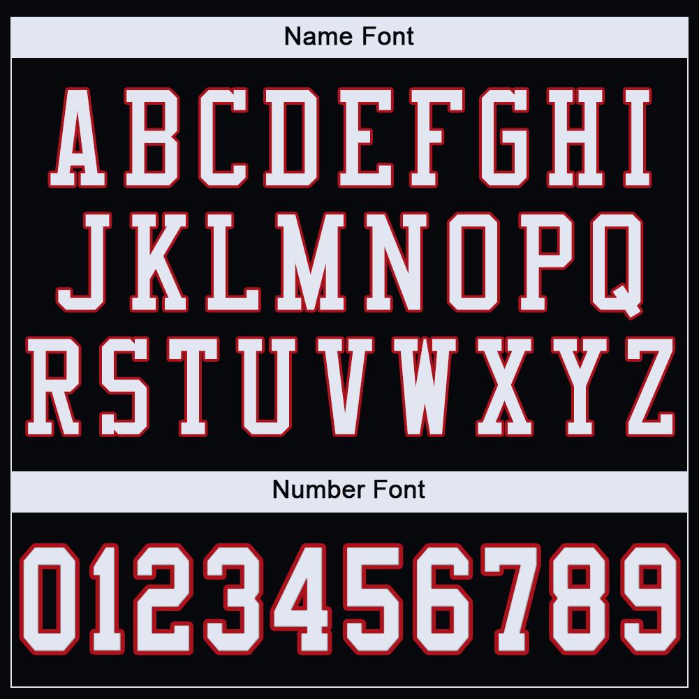 Custom Black White-Red Classic Style Mesh Authentic American Football Jersey| KXKSHOP