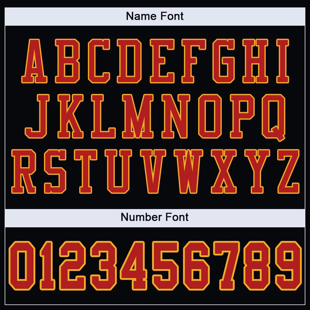 Custom Black Scarlet-Gold Classic Style Mesh Authentic American Football Jersey| KXKSHOP