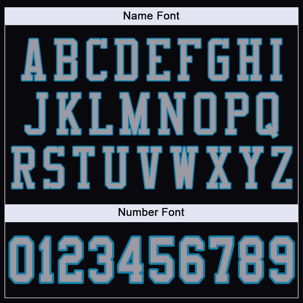 Custom Black Light Gray-Panther Blue Classic Style Mesh Authentic American Football Jersey| KXKSHOP