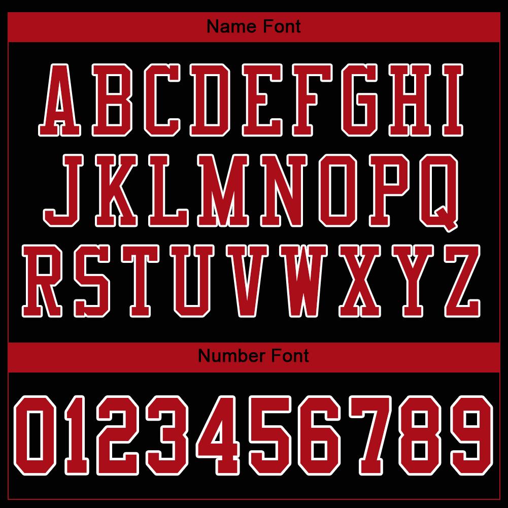 Custom Black Red-White Classic Style Mesh Authentic American Football Jersey| KXKSHOP