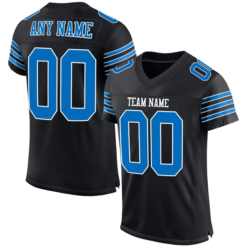 Custom Black Panther Blue-White Classic Style Mesh Authentic American Football Jersey| KXKSHOP