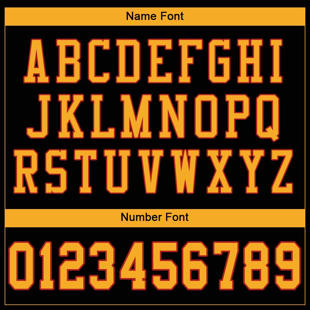 Custom Black Gold-Scarlet Classic Style Mesh Authentic American Football Jersey| KXKSHOP