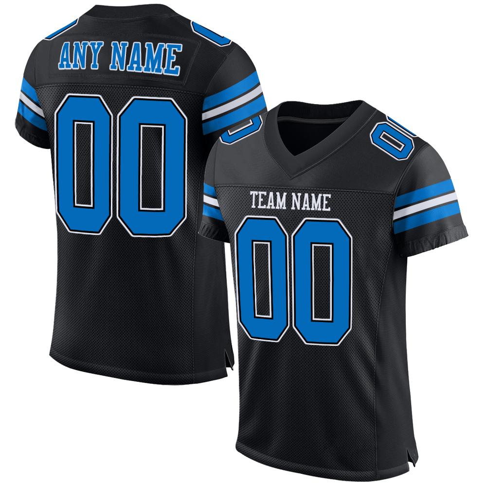 Custom Black Panther Blue-White Classic Style Mesh Authentic American Football Jersey| KXKSHOP
