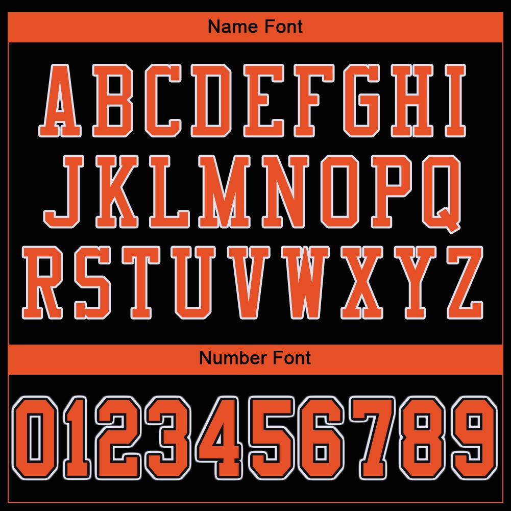 Custom Black Orange-White Classic Style Mesh Authentic American Football Jersey| KXKSHOP