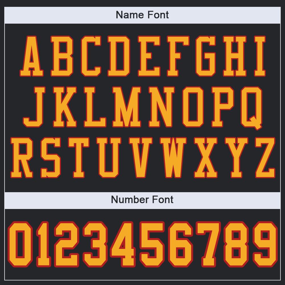 Custom Black Gold-Scarlet Classic Style Mesh Authentic American Football Jersey| KXKSHOP