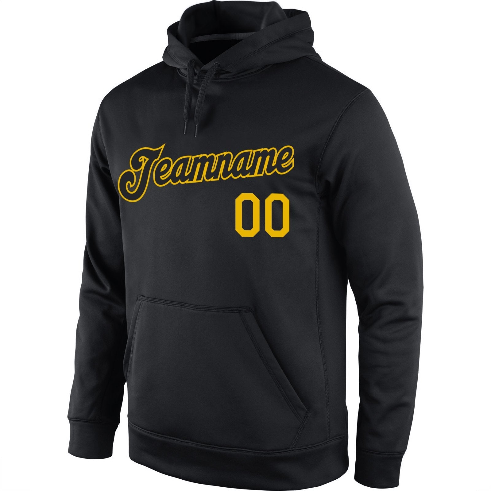Custom Black Yellow Classic Style Pullover Sport Fashion Hoodie Uniform| KXKSHOP