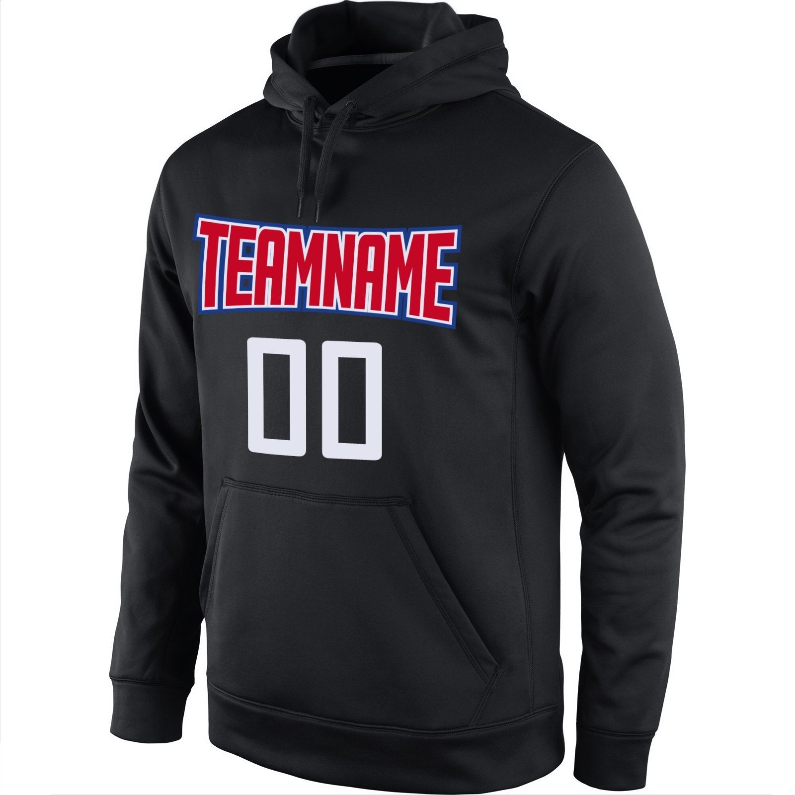 Custom Black Red-White Classic Style Uniform Pullover Fashion Hoodie| KXKSHOP