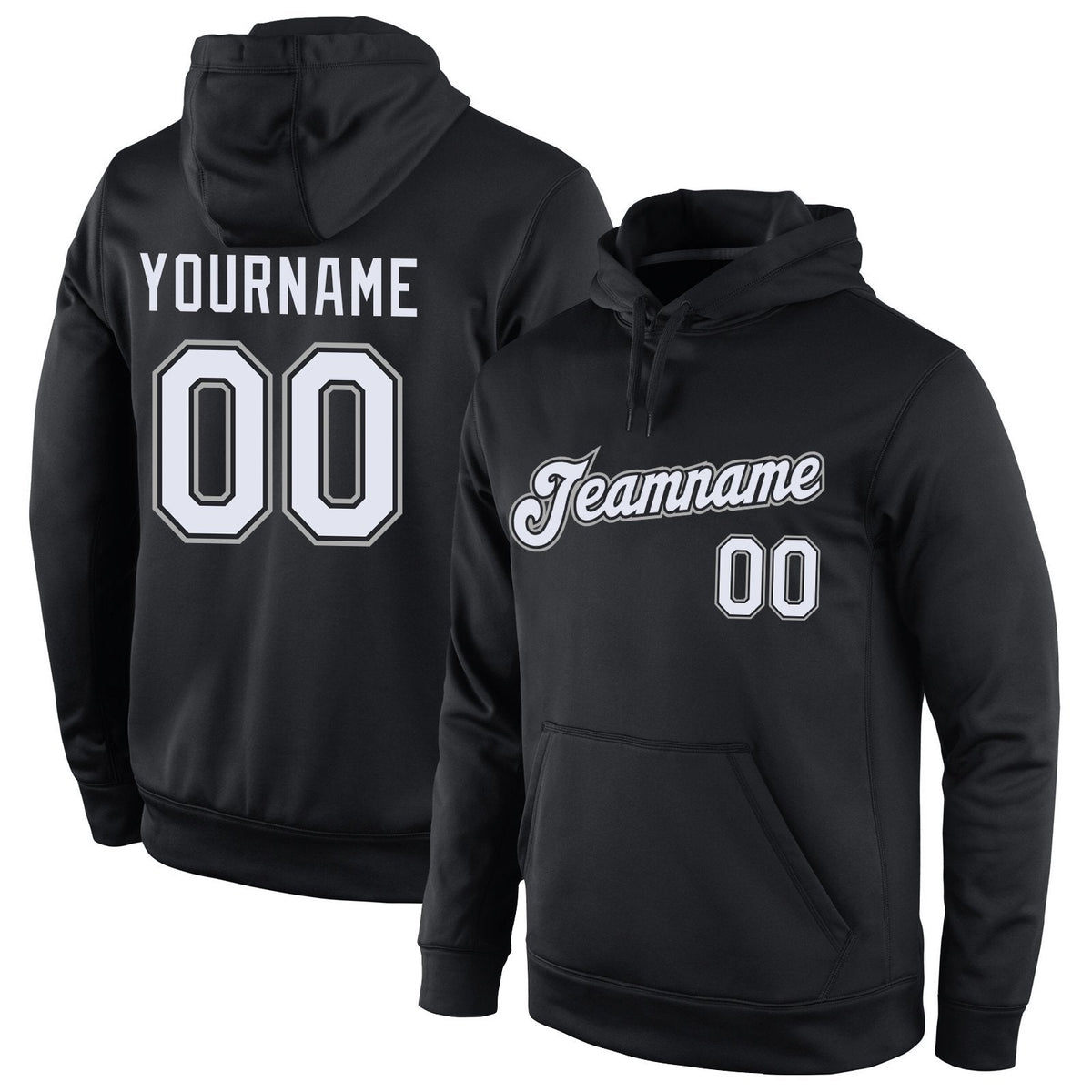 Custom Black White-Gray Classic Style Uniform Pullover Fashion Hoodie| KXKSHOP