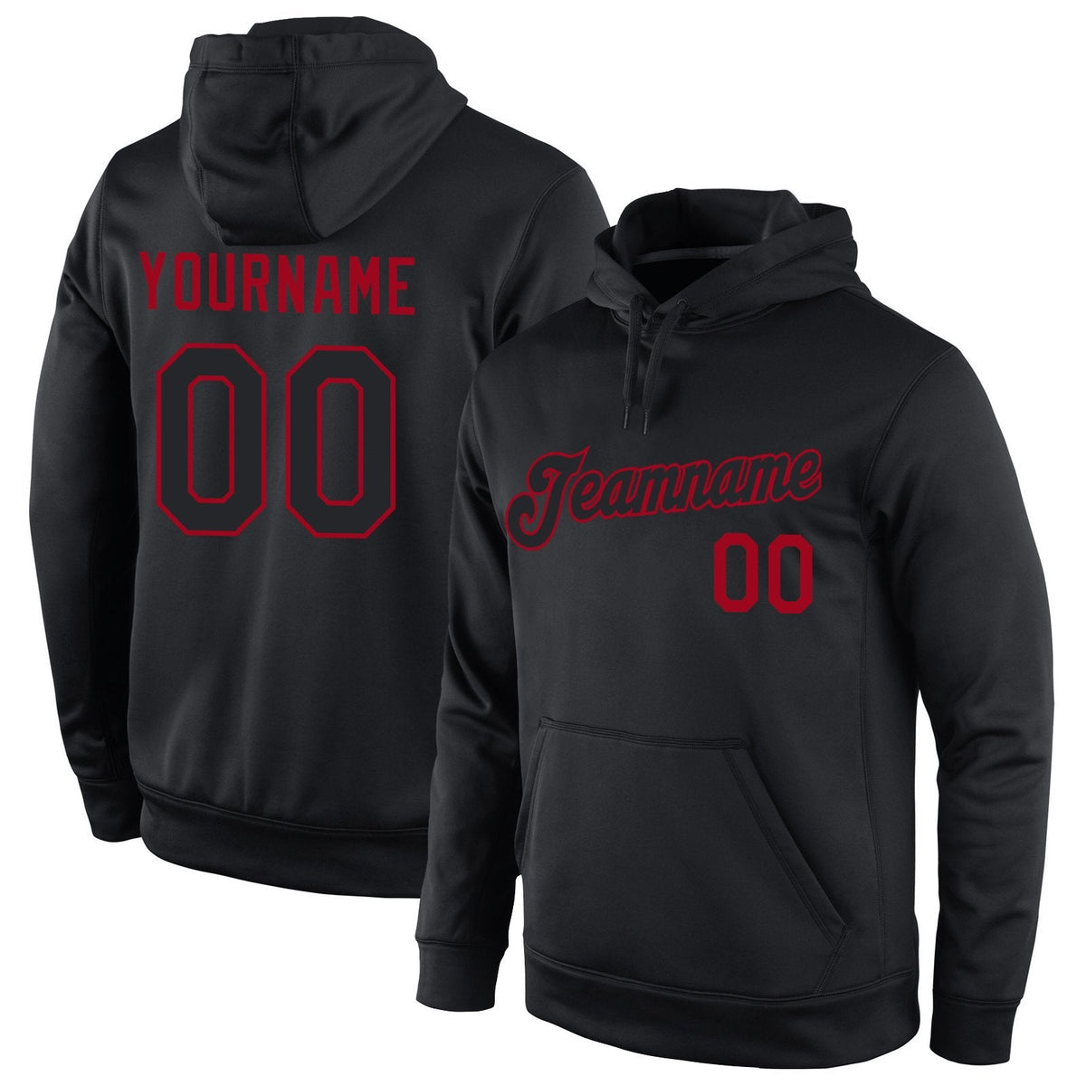 Custom Black Red Classic Style Pullover Sport Fashion Hoodie Uniform| KXKSHOP