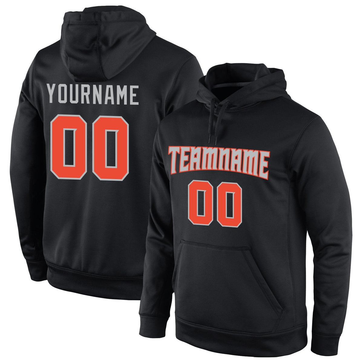 Custom Black Orange-Gray Classic Style Uniform Pullover Fashion Hoodie| KXKSHOP