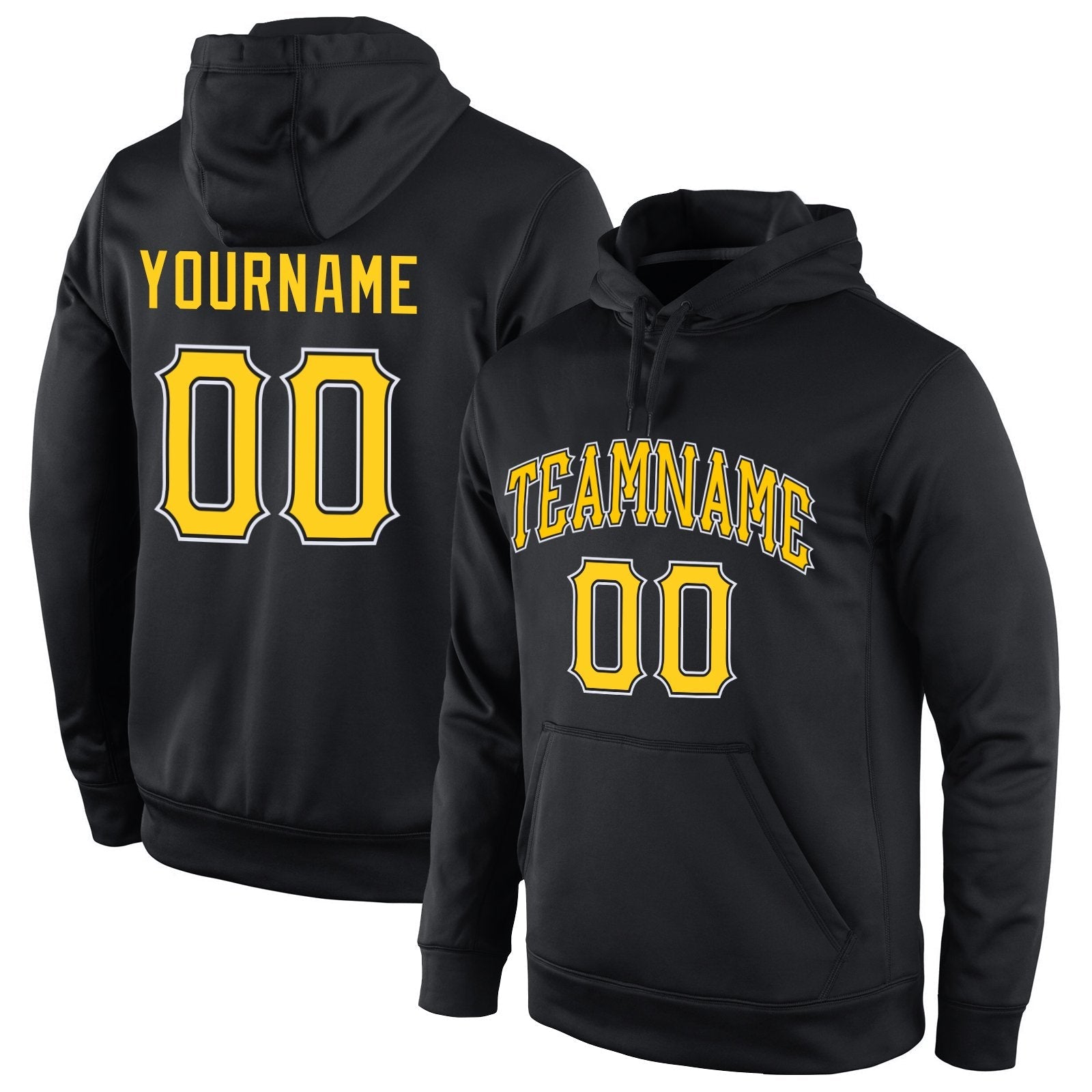 Custom Black Yellow-White Classic Style Pullover Sport Fashion Hoodie Uniform| KXKSHOP