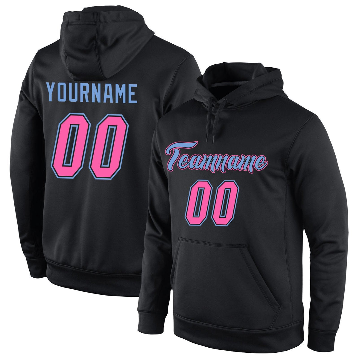 Custom Black Pink-Light Blue Classic Style Uniform Pullover Fashion Hoodie| KXKSHOP