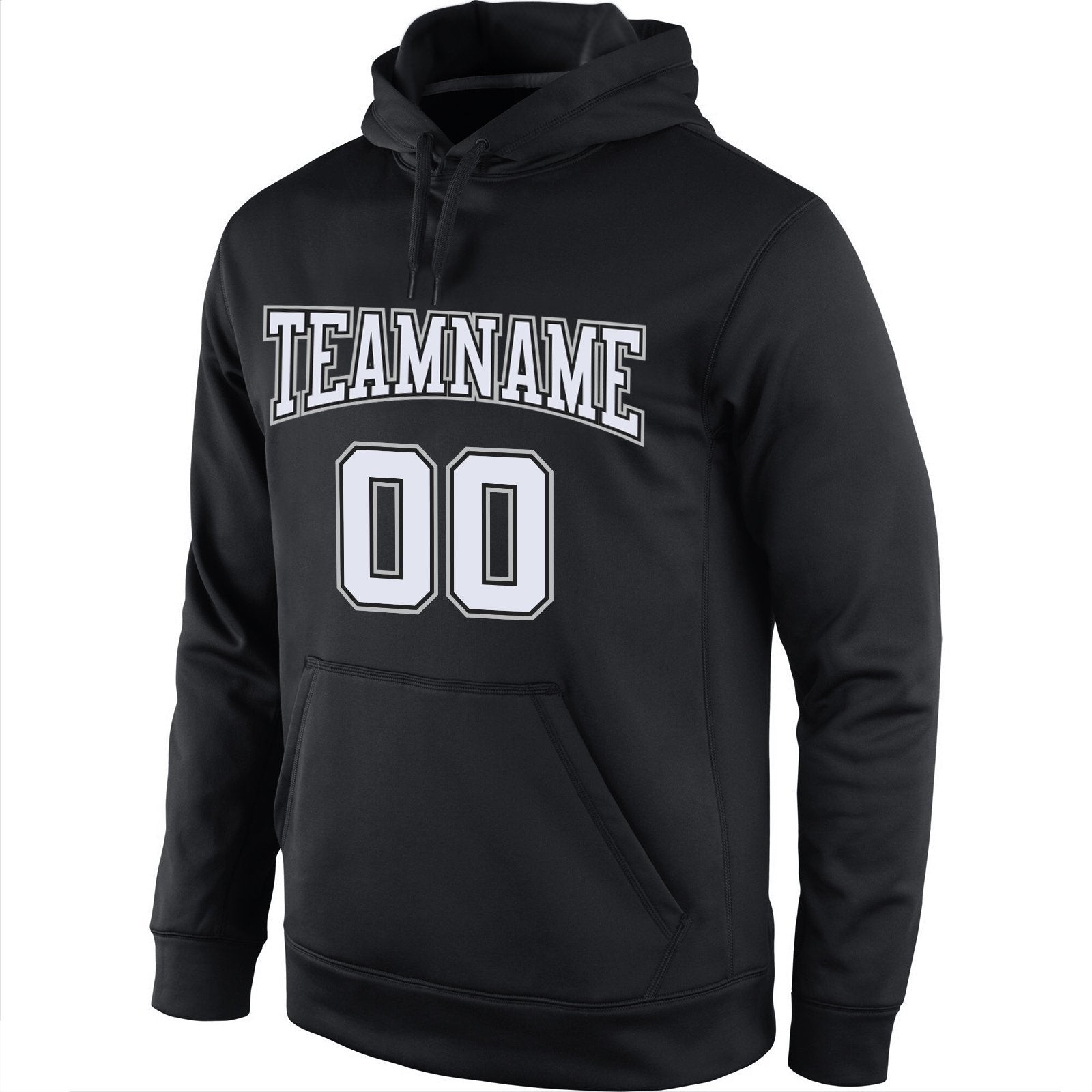 Custom Black White-Gray Classic Style Uniform Pullover Fashion Hoodie| KXKSHOP