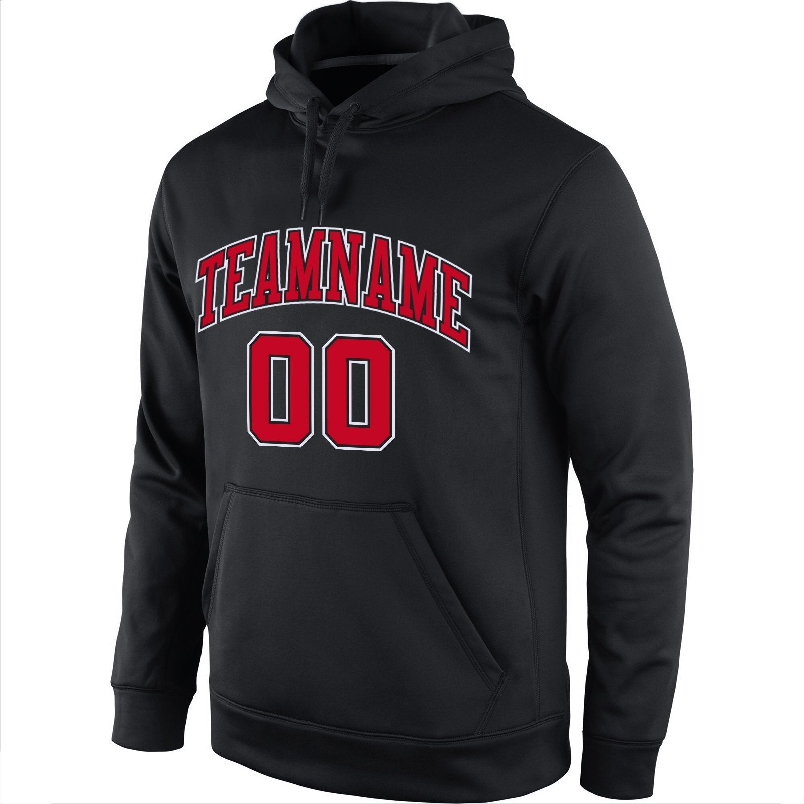 Custom Black Red-White Classic Style Uniform Pullover Fashion Hoodie| KXKSHOP