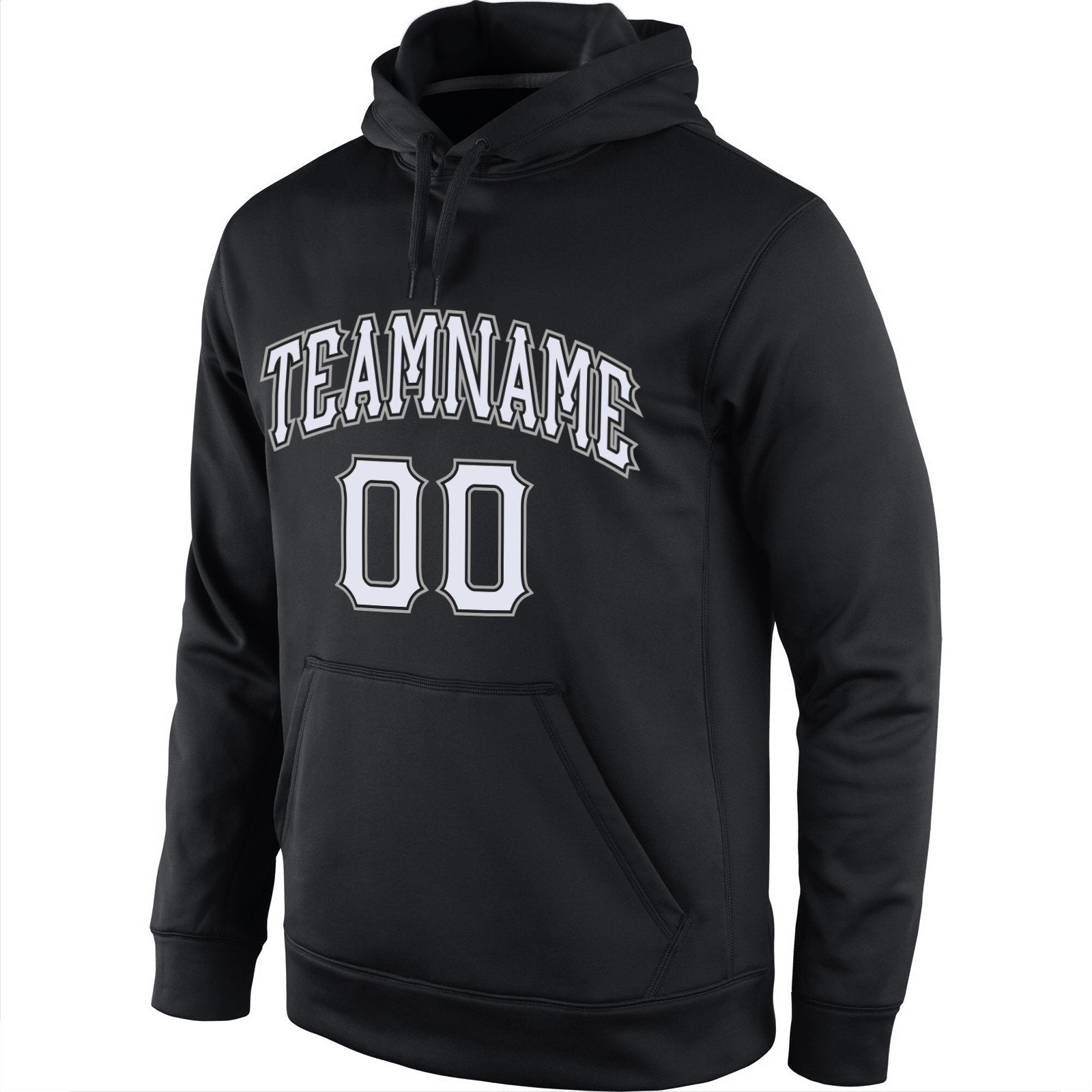 Custom Black White-Gray Classic Style Uniform Pullover Fashion Hoodie| KXKSHOP
