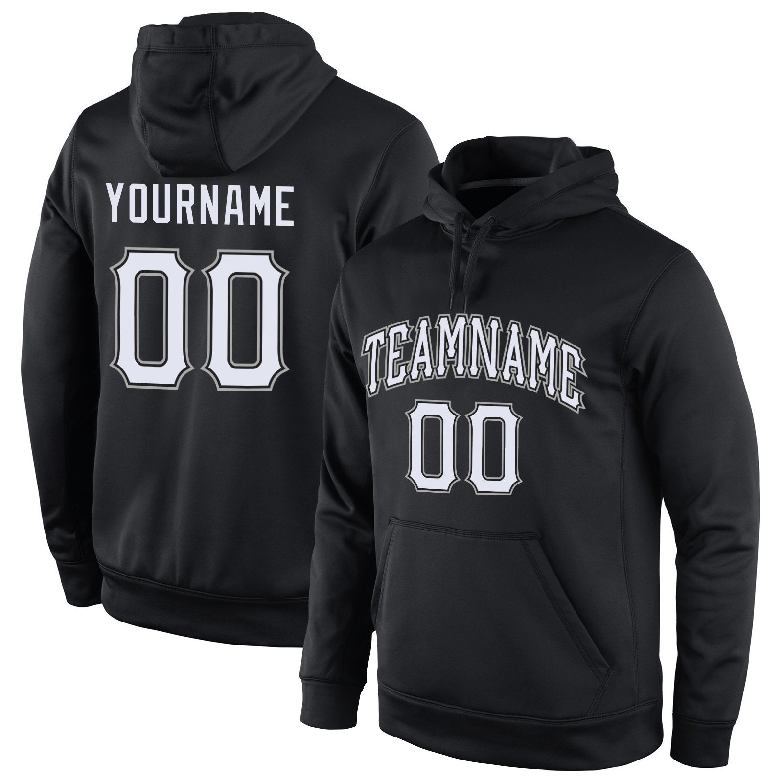Custom Black White-Gray Classic Style Uniform Pullover Fashion Hoodie| KXKSHOP