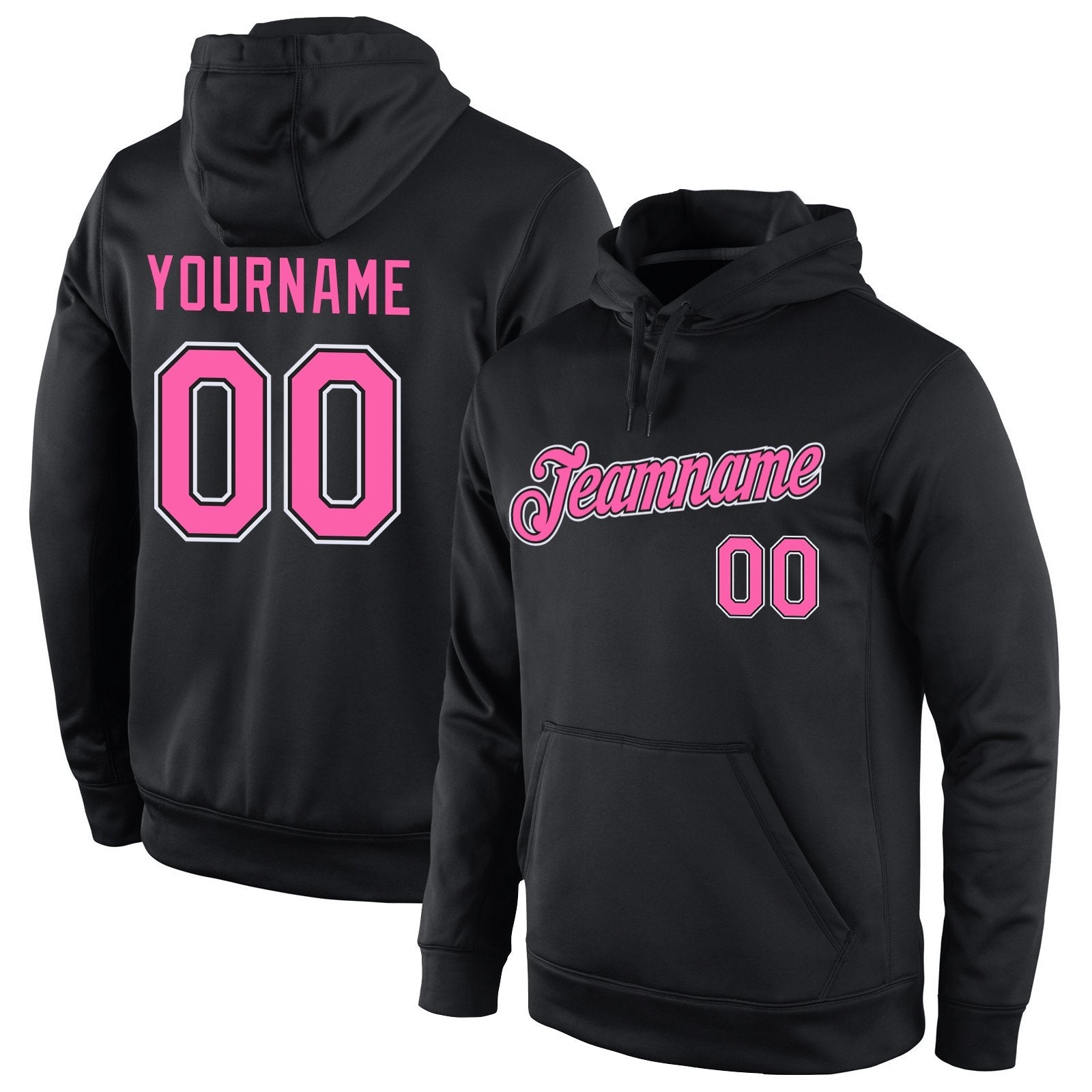 Custom Black Pink-White Classic Style Uniform Pullover Fashion Hoodie| KXKSHOP
