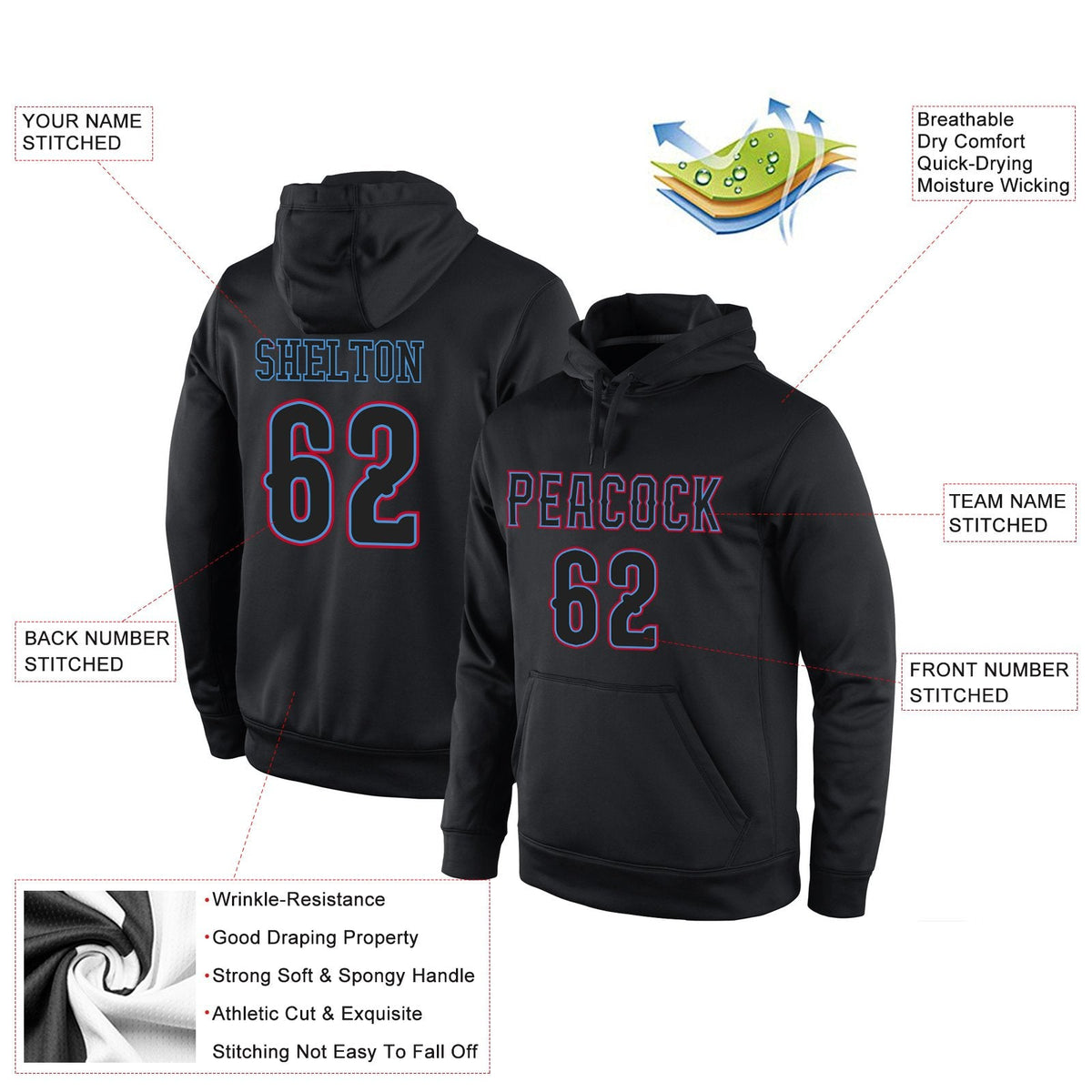Custom Black Classic Style Pullover Sport Fashion Hoodie Uniform| KXKSHOP