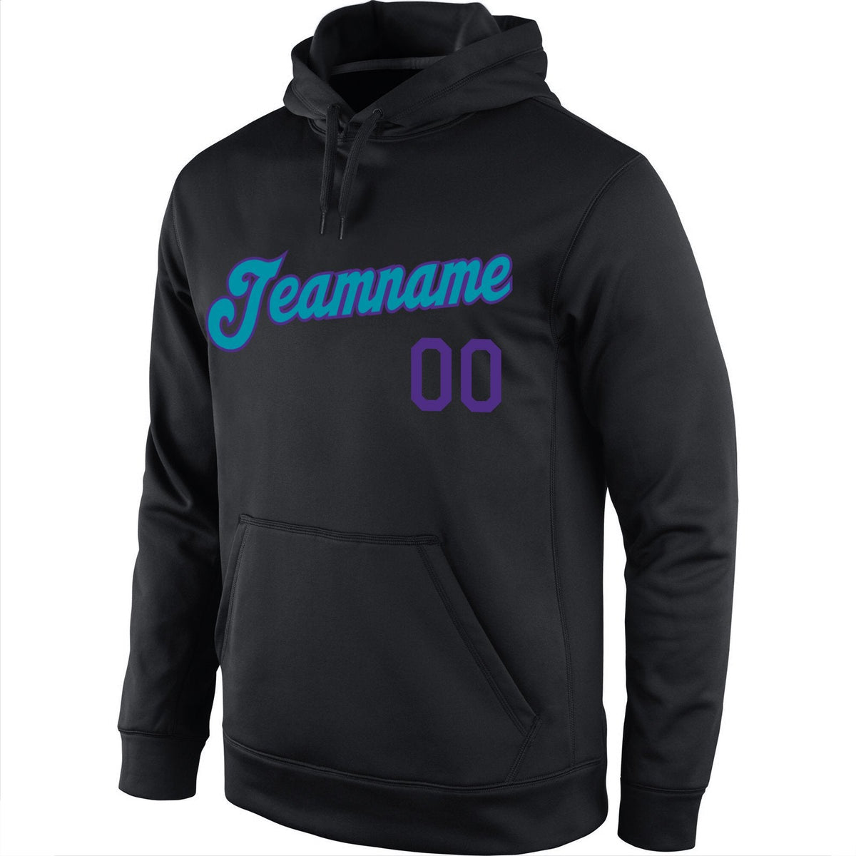 Custom Black Purple-Teal Classic Style Uniform Pullover Fashion Hoodie| KXKSHOP