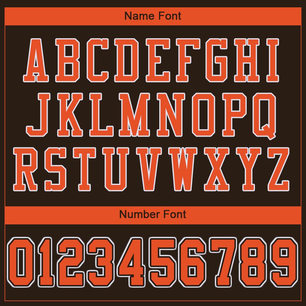 Custom Brown Orange-White Classic Style Mesh Authentic American Football Jersey| KXKSHOP