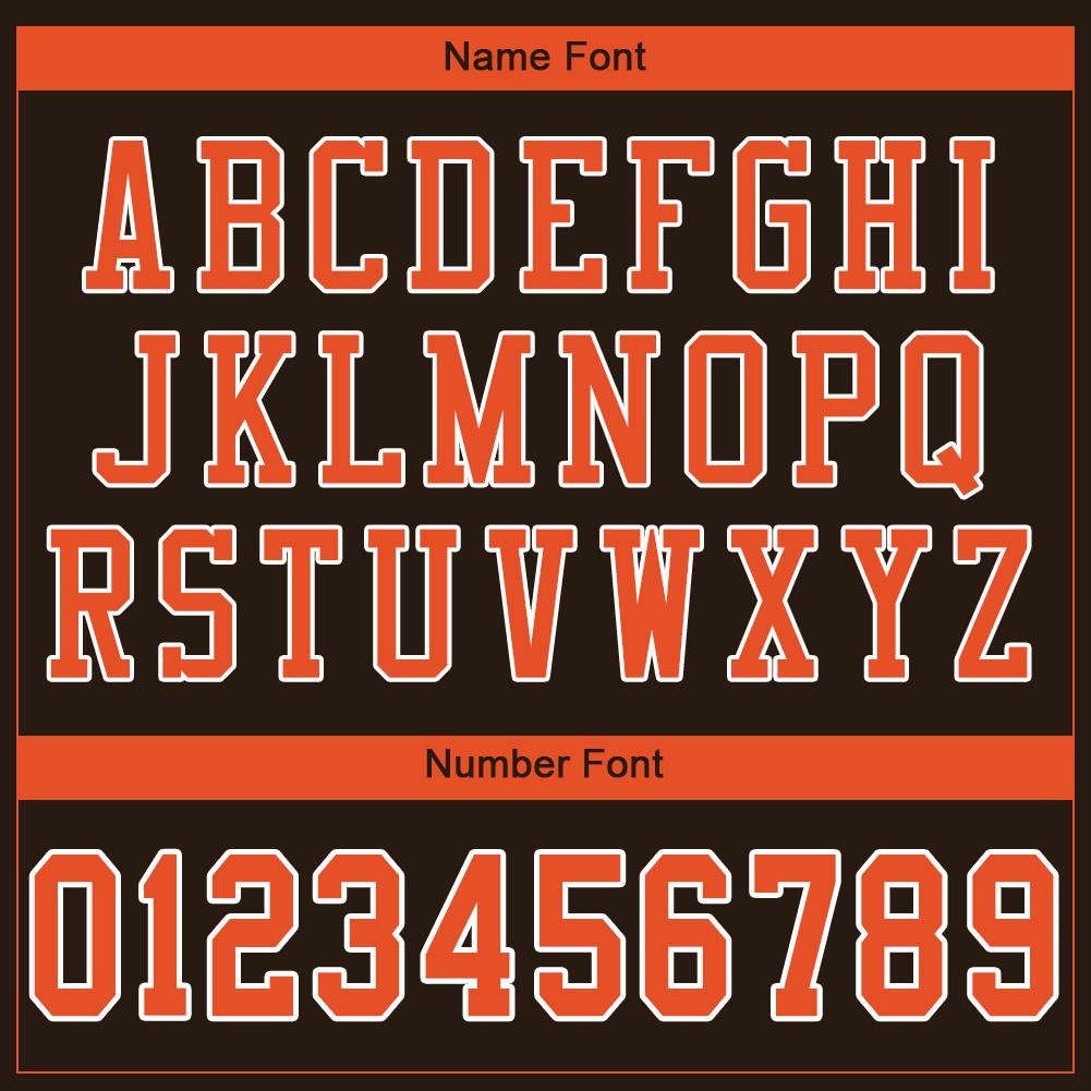 Custom Brown Orange-White Classic Style Mesh Authentic American Football Jersey| KXKSHOP