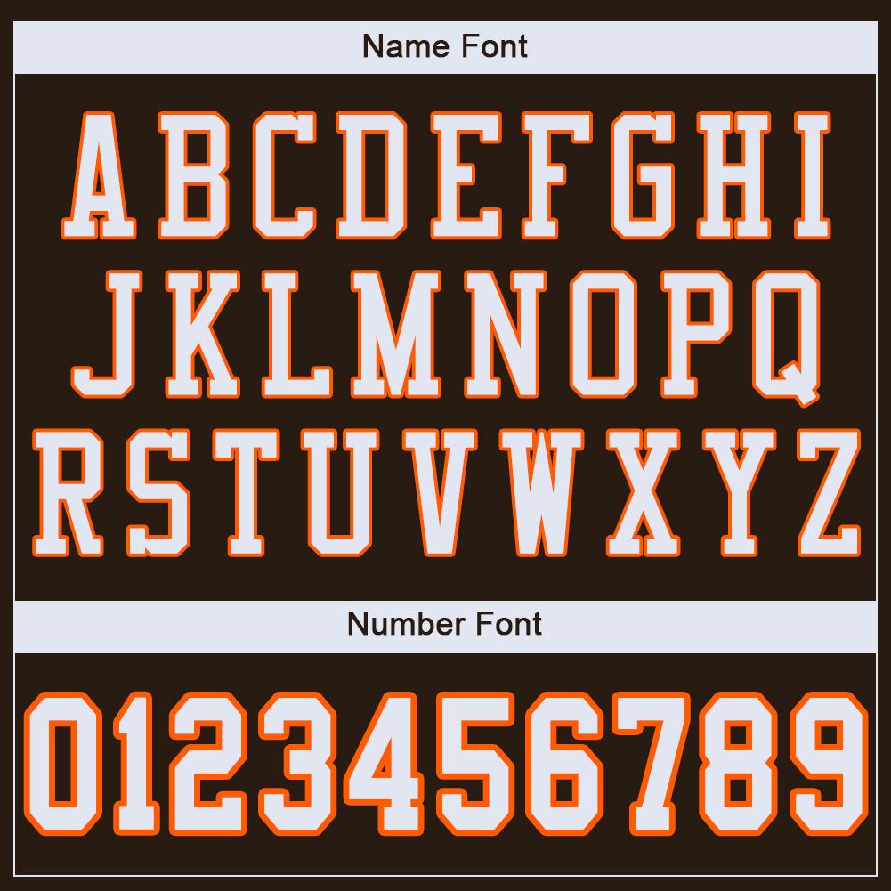Custom Brown White-Orange Classic Style Mesh Authentic American Football Jersey| KXKSHOP