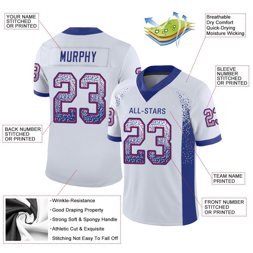 Custom White Royal-Scarlet Drift Fashion Mesh Authentic American Football Jersey| KXKSHOP