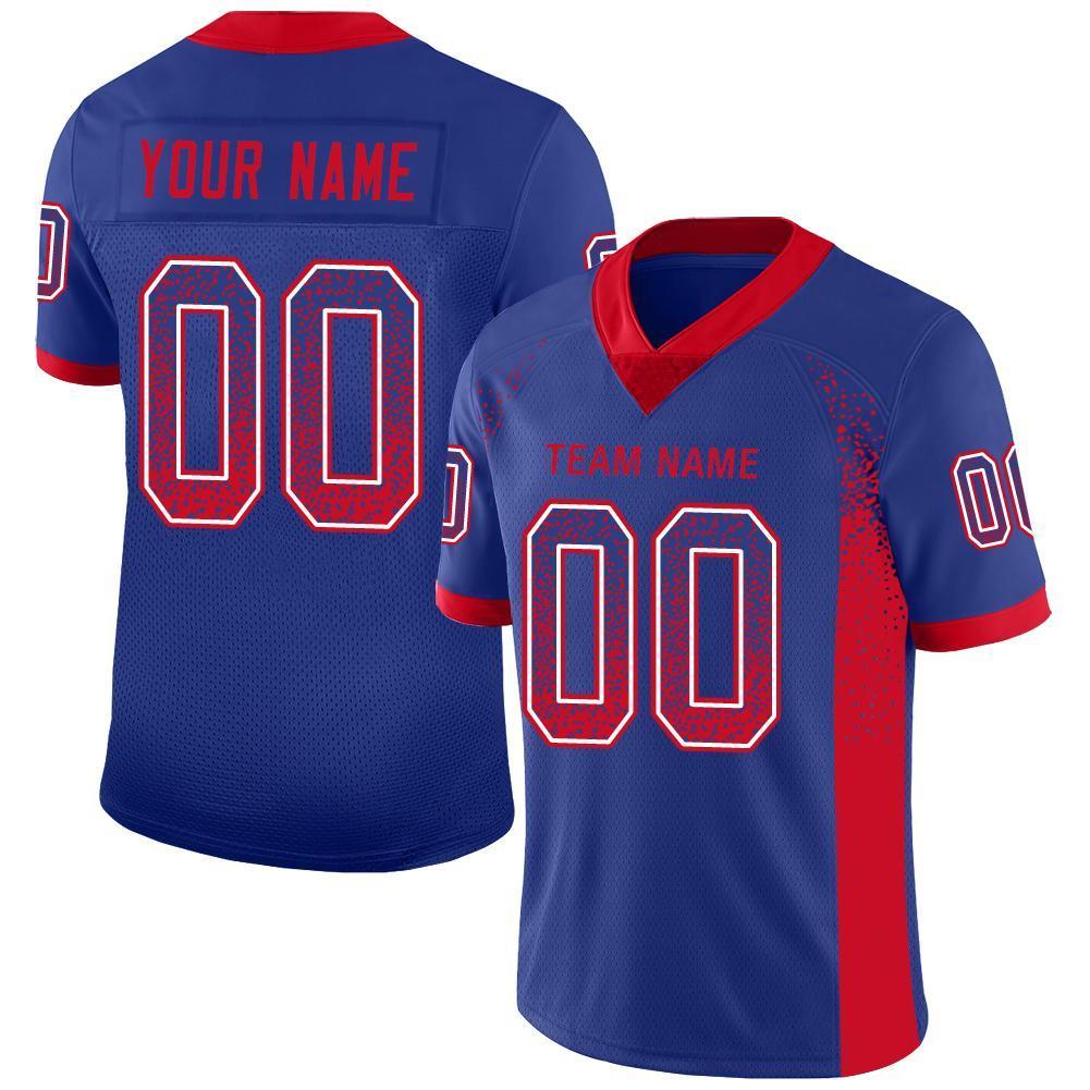 Custom Royal Red-White Drift Fashion Mesh Authentic American Football Jersey| KXKSHOP