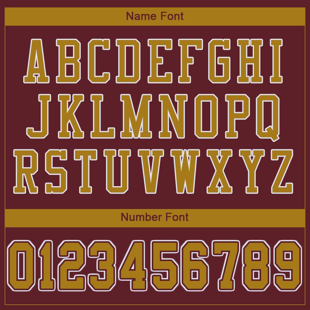 Custom Burgundy Old Gold-White Classic Style Mesh Authentic American Football Jersey| KXKSHOP