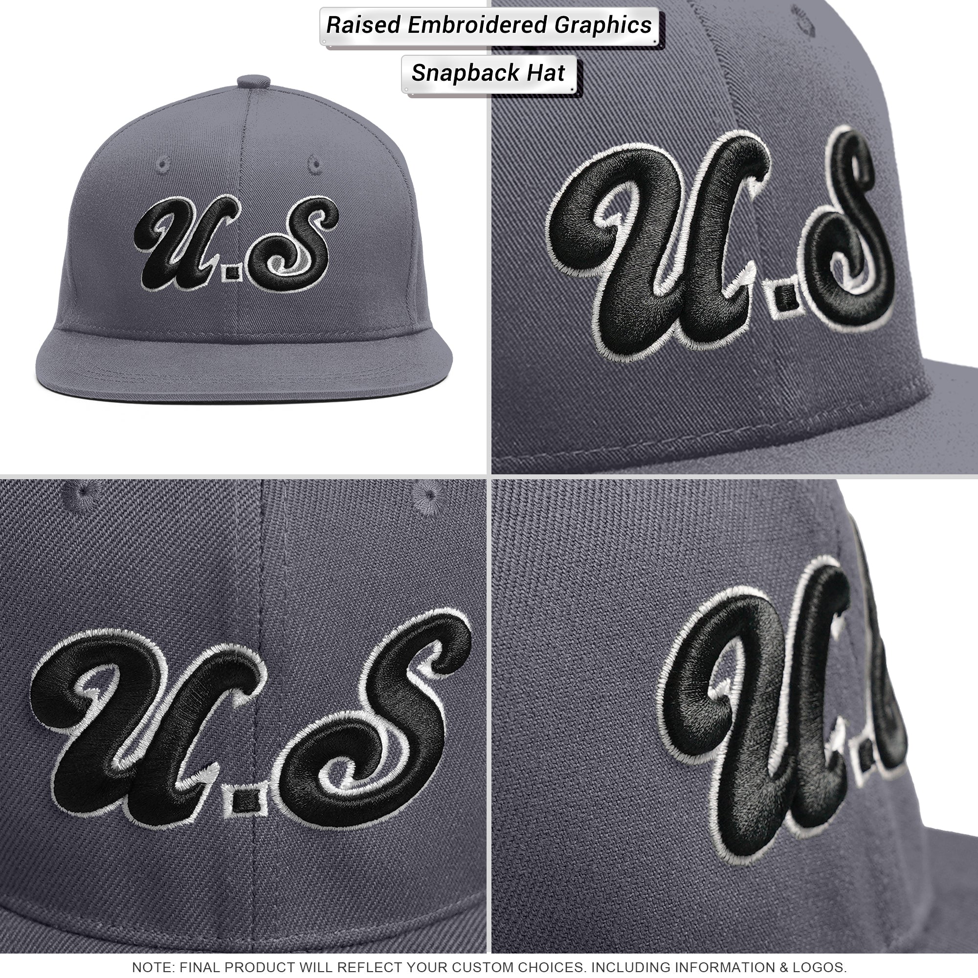 Custom White 3D Puff Embroidery Flat Embroidery Flat Eaves Sport Baseball Cap Design for Men/Women/Youth
