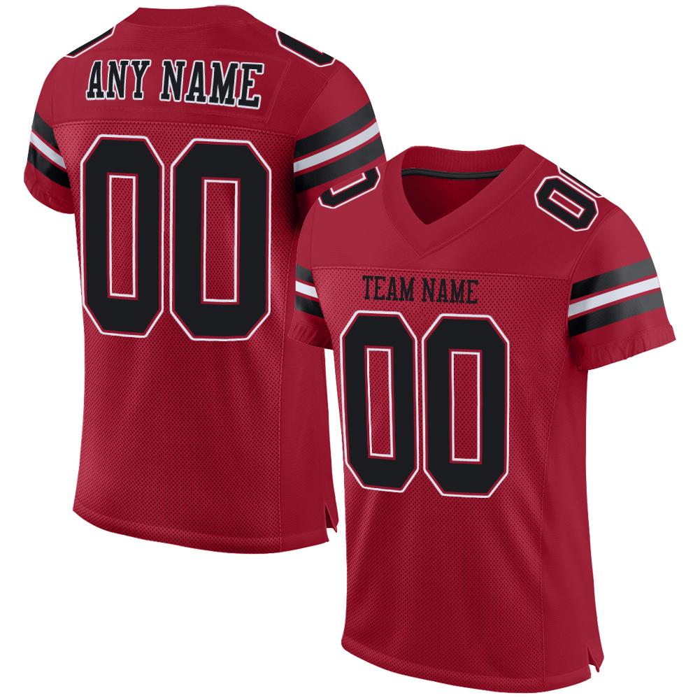 Custom Cardinal Black-White Classic Style Mesh Authentic American Football Jersey| KXKSHOP