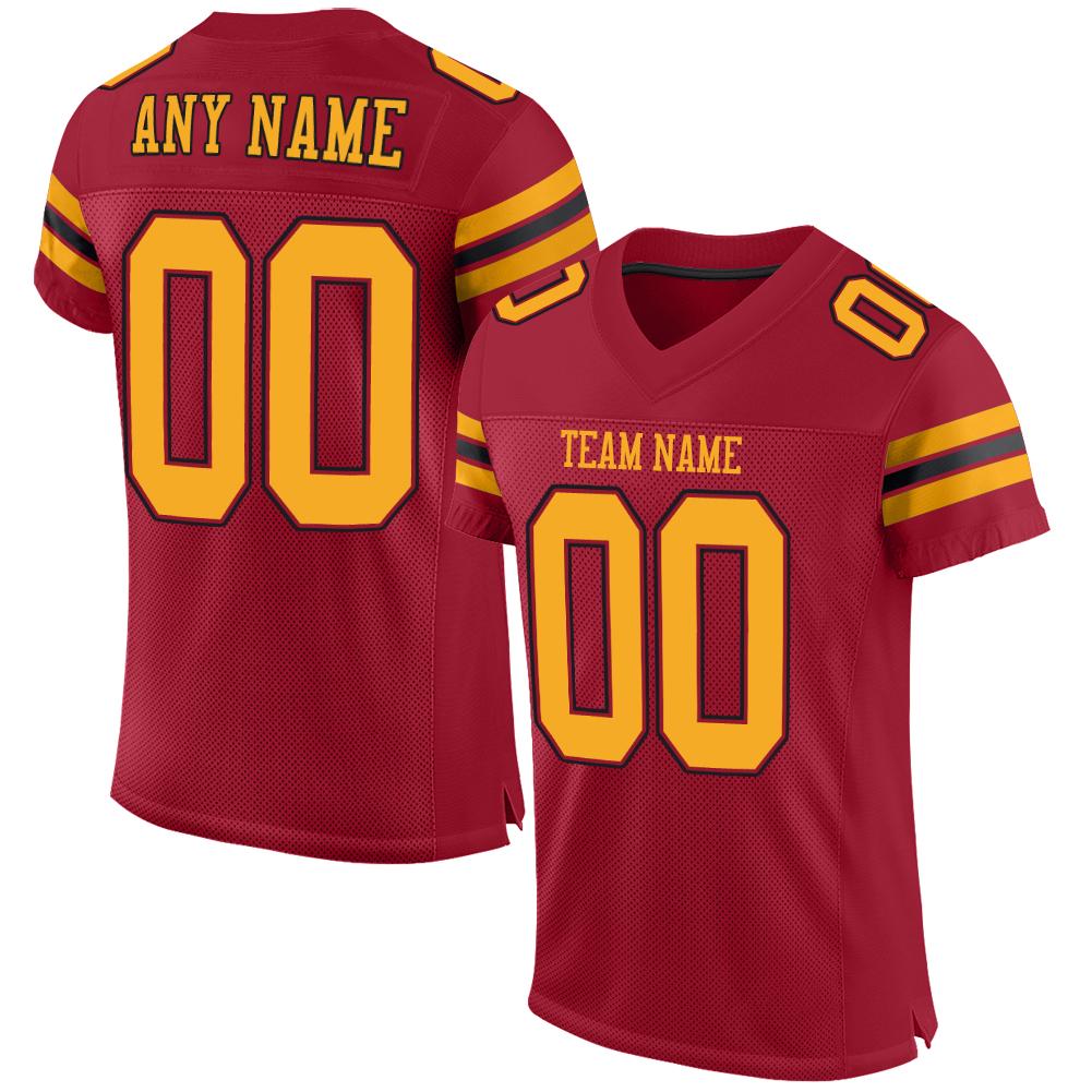 Custom Cardinal Gold-Black Classic Style Mesh Authentic American Football Jersey| KXKSHOP