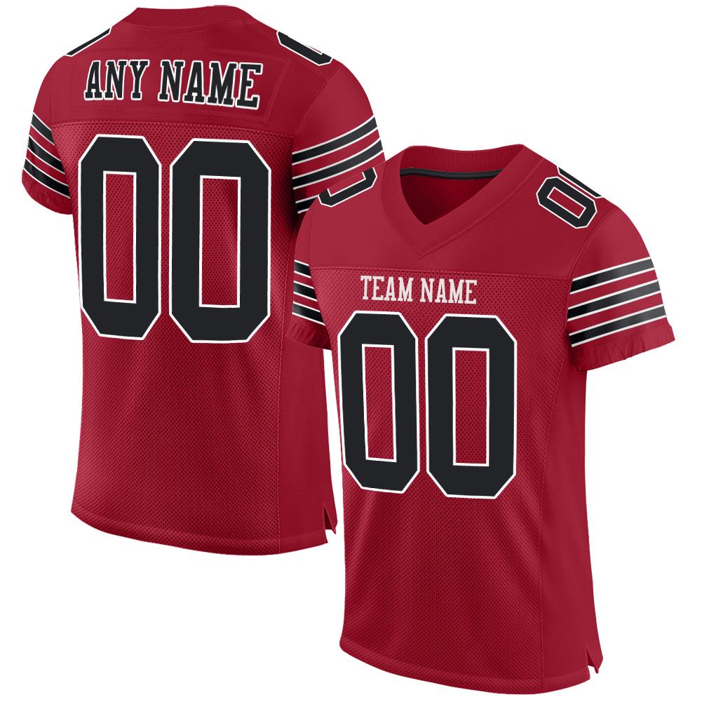 Custom Cardinal Black-White Classic Style Mesh Authentic American Football Jersey| KXKSHOP
