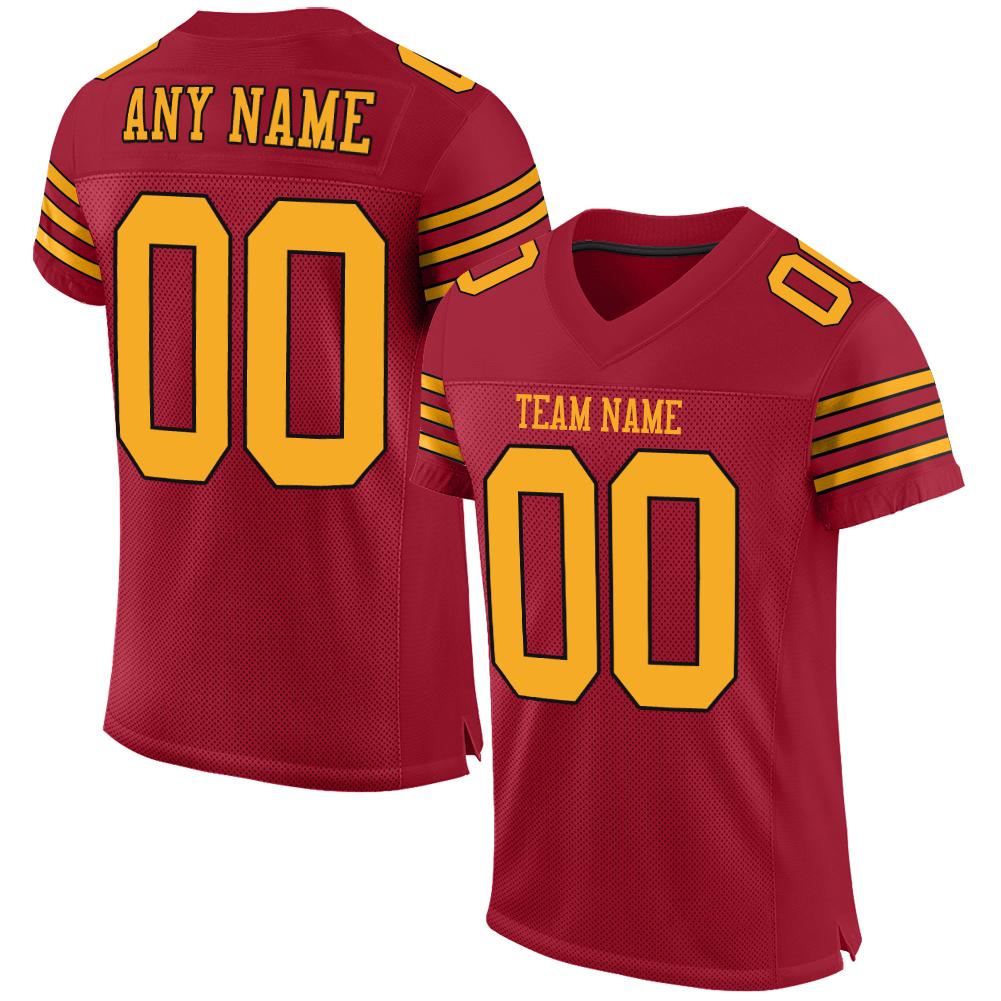 Custom Cardinal Gold-Black Classic Style Mesh Authentic American Football Jersey| KXKSHOP